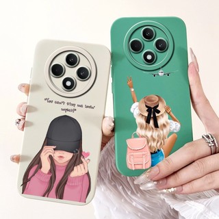 Dành Cho OPPO Reno 12F 4G 5G Vỏ CPH2687 CPH2637 Vỏ Điện Thoại Trái Tim Tình Yêu Dễ Thương Mềm Thạch Silicon Mờ Dành Cho OPPO Reno12F Vỏ