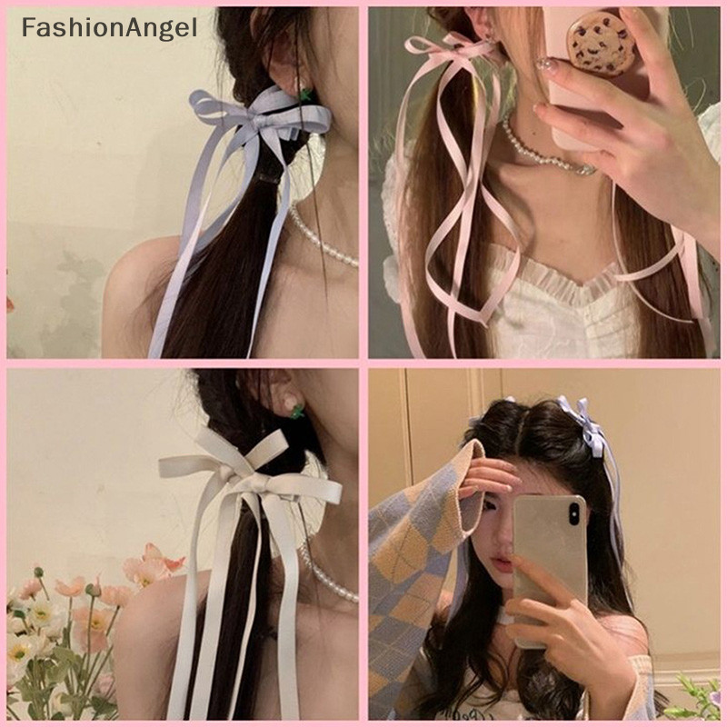 FashionAngel Phong Cách Hàn Quốc Ruy Băng Nơ Dài sel Kẹp Tóc Ngọt Ngào Dễ Thương Mũ Dành Cho Nữ Bé Gái Dự Tiệc Thời Trang Phụ Kiện Tóc TH