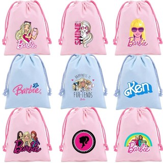 Túi dây rút Barbie túi lưu trữ hoạt hình túi quà tặng túi vải sang trọng