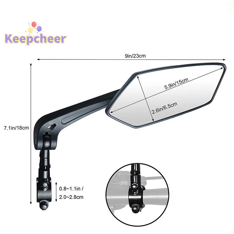 Keepcheer Gương chiếu hậu xe đạp điện/leo núi 360° điều chỉnh, phản quang, phụ kiện đi xe đạp [Mới]