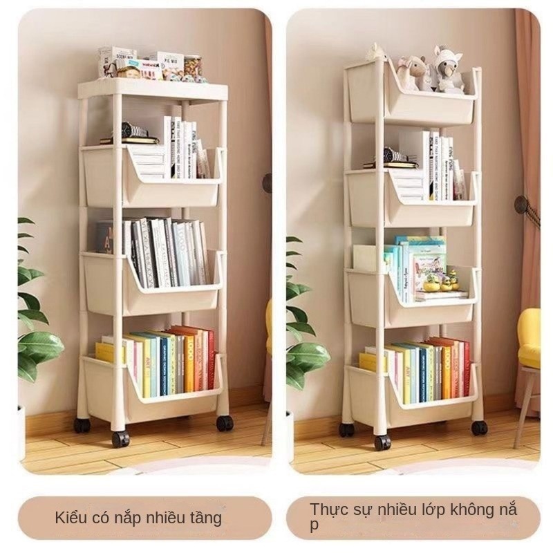 Kệ Đê đồ 3 Tầng Đa Năng Có Bánh xe , Kệ Sách, Kệ Phòng Khách, Phòng Học, Nhà Bếp, Phòng Tắm (393)