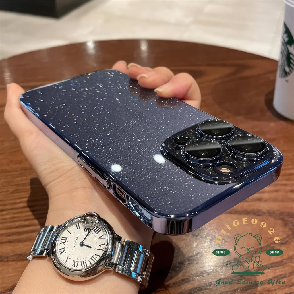 【 Ốp lưng iphone16 】 Vỏ điện thoại mạ lấp lánh iphone16 Pro Max 15 14 13 12 11 cho vỏ iPhone PC Vỏ cứng chống sốc