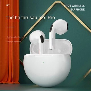 New Tai nghe bluetooth không dây NEW Pro 6 TWS có micro hỗ trợ tập thể thao thích hợp cho