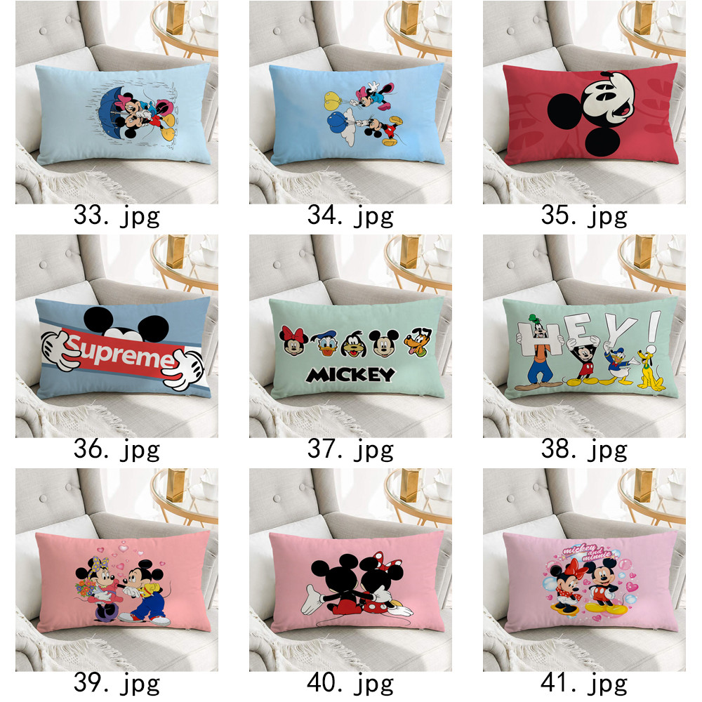 Vỏ gối hình chữ nhật chuột Mickey Vỏ gối Polyester in một mặt (Không có lõi)