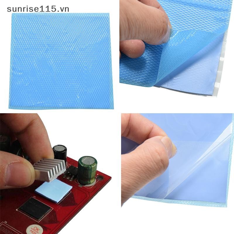 Srvn 100mmx100mmx1mm Tản nhiệt màu xanh làm mát Tấm silicon không cắt dẫn nhiệt.