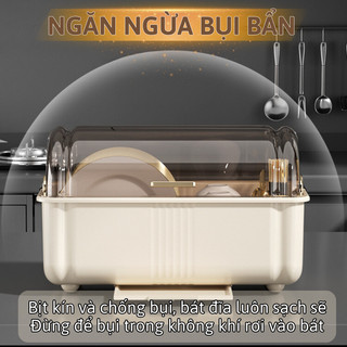 Tủ Nhựa Đựng Chén Bát Có Nắp Đậy Kín Myd.23 Tủ Bếp Chống Côn Trùng Bụi Có Khay Thoát Nước Chống Ẩm An Toàn Cho Sức Khỏe