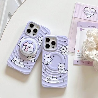 Vỏ điện thoại hoạt hình chú chó đáng yêu màu tím Thích hợp cho Iphone 11promax 16pro 16promax 12 13 14 15 pro max 14pro Vỏ ốp lưng 16plus