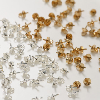 Chân treo trang sức handmade DIY, chân mắt, phụ kiện treo, nắp hạt nửa lỗ, vật liệu bán buôn