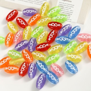 Hạt hình oval màu kẹo hoa tươi, phụ kiện acrylic DIY, bông tai, mặt dây chuyền, vòng tay, vật liệu bán buôn cho phụ nữ