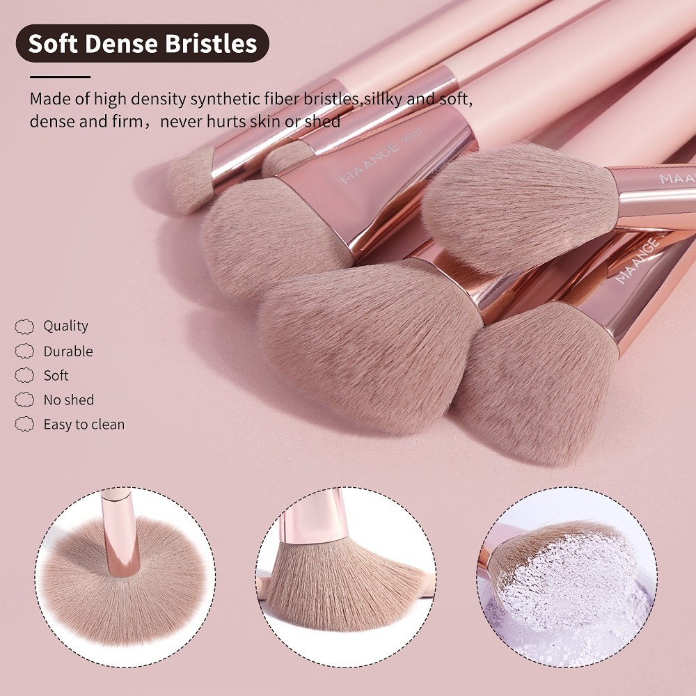 Bộ cọ trang điểm 10 món MAANGE Phấn Hoa Bộ cọ trang điểm cao cấp hộp quà tặng chuyên nghiệp 55075