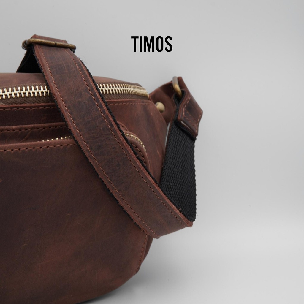 [ Da bò thật ] Túi bao tử, túi đeo chéo bụng DB22, da bò sáp cao cấp. Kích thước 26 × 14 × 7 cm