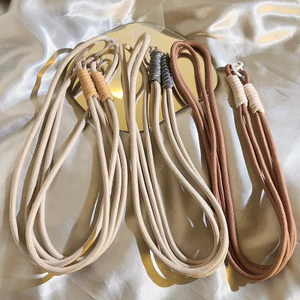 Ốp điện thoại nylon nâu cà phê kèm dây đeo vai chéo dài, phụ kiện điện thoại di động ngoài trời