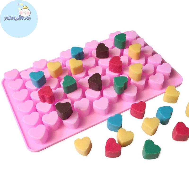 Pufangbliss Khuôn Trái Tim Khay Silicon DIY Chocolate Fondant Khuôn 3D Bánh Ngọt VN