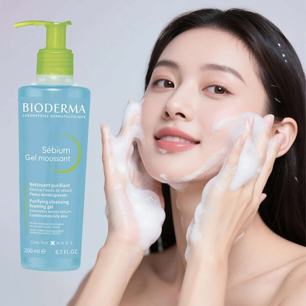 BIODERMA Sebium Gel Moussant Deep Cleansing, Oil Control Facial Cleanser for Oily Acne Skin