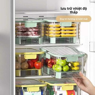 Hộp giữ tươi di động Dung tích lớn Hộp kín rau củ quả có thể thoát nước Hộp đóng gói dã ngoại