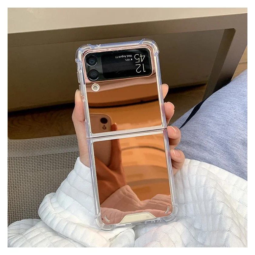 Ốp Điện Thoại Gương Trang Điểm Cho Samsung Galaxy Z Flip 3 4 5 6 7 Flip7 Flip6 5G Vỏ Cứng Mỏng Bảo Vệ Sang Trọng