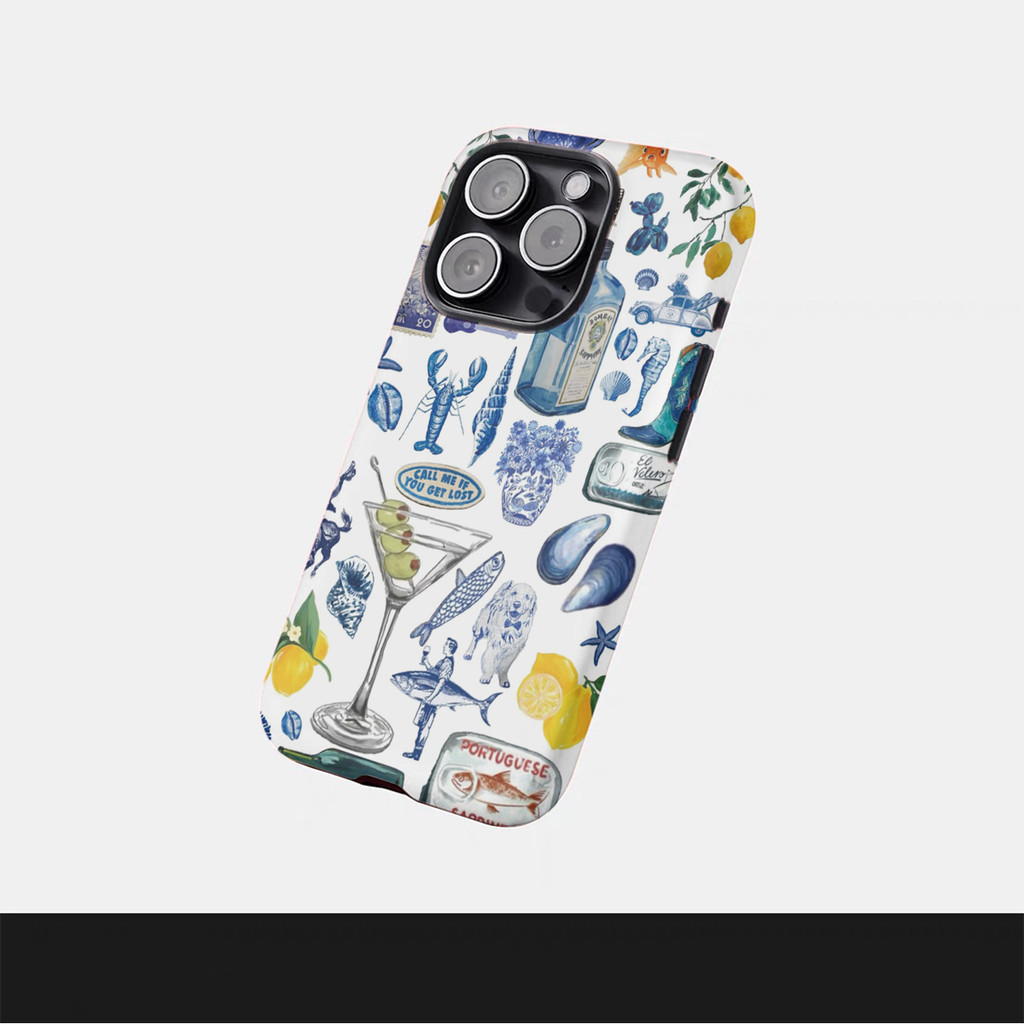 Ốp Điện Thoại Giấy Dán Tường Mùa Hè Cho iPhone16PM 15ProMax 11Pro 12MINI SAMSUNG S22 / 23 / 24 / 25 13plus 7 / 8 SE XS XR Vỏ Cứng Bóng