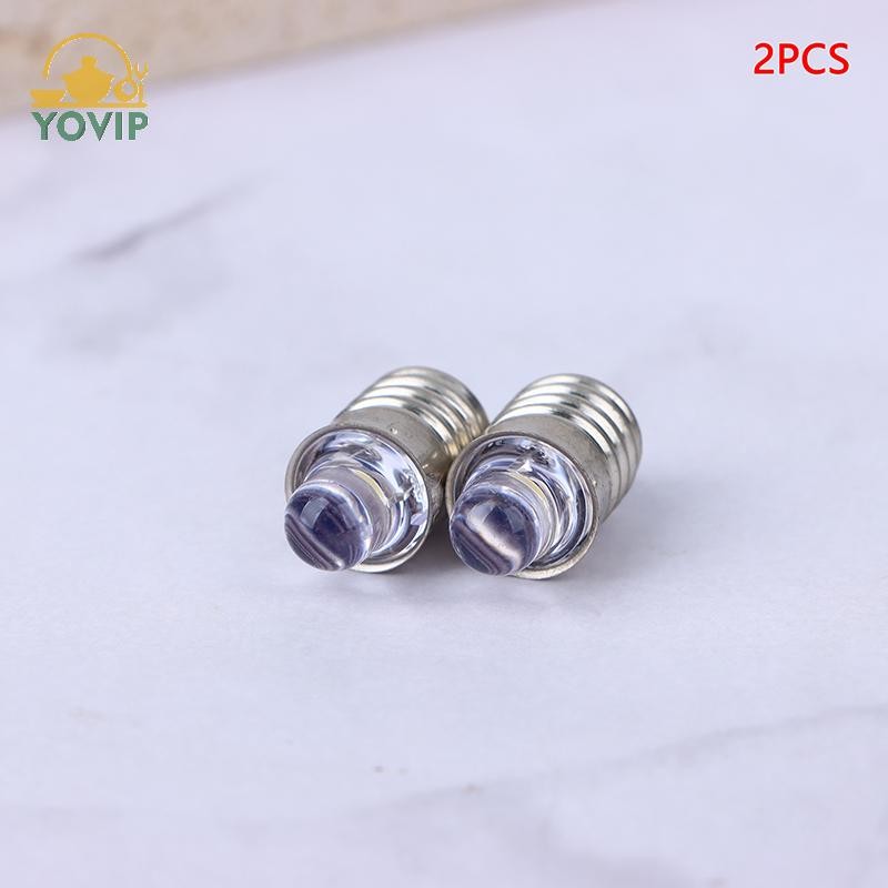 YOVIP 2 Bóng đèn LED E10 3V/6V thay thế cho đèn pin, ánh sáng trắng ấm VN