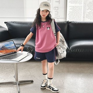 Set đồ thể thao Kuromi cho bé gái – Áo thun tay ngắn + quần short, phong cách Hàn Quốc dễ thương