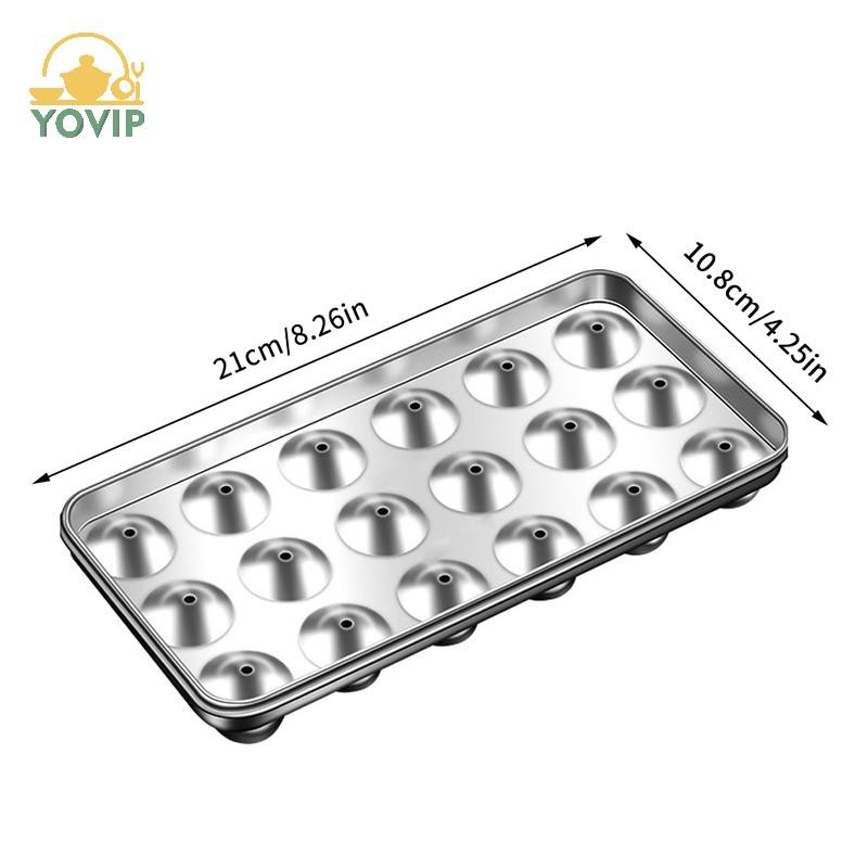 Khuôn Khay Đá Bằng Thép Không Gỉ YOVIP Có Nắp Cho Tủ Đông 18 Lưới Kim Loại Có Thể Tái Sử Dụng Máy Làm Đá Tròn Cho Gia Đình Và Thanh Sử Dụng VN