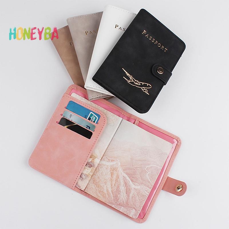 < Honeyba > Vỏ đựng hộ chiếu chống nước Ví đựng thẻ tín dụng da du lịch Sổ hộ chiếu dễ thương dành cho nữ / nam