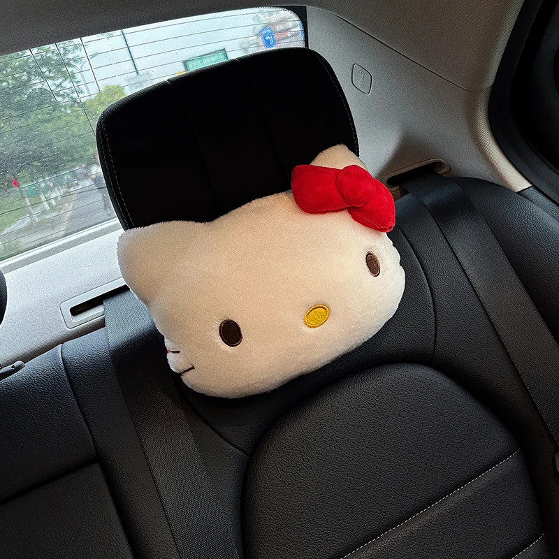 Hello Kitty Tựa Đầu Ô Tô Gối Kawaii Anime Nhật Bản Sang Trọng Cổ Hỗ Trợ Cô Gái Dễ Thương Trang Trí Ghế Đồ Chơi Nhồi Bông