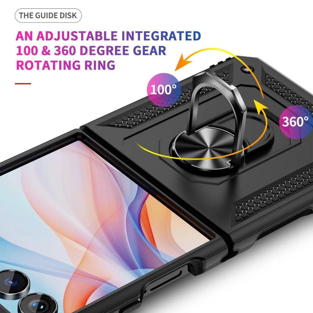 Thích Hợp Cho Samsung Galaxy ZFlip7 Vỏ Cứng Chống Sốc Hỗ Trợ Vòng Xe Ô Tô Từ Tính Vỏ Điện Thoại Cho ZFlip 7 5 6 4 3 5G Giá Đỡ Vỏ Bảo Vệ