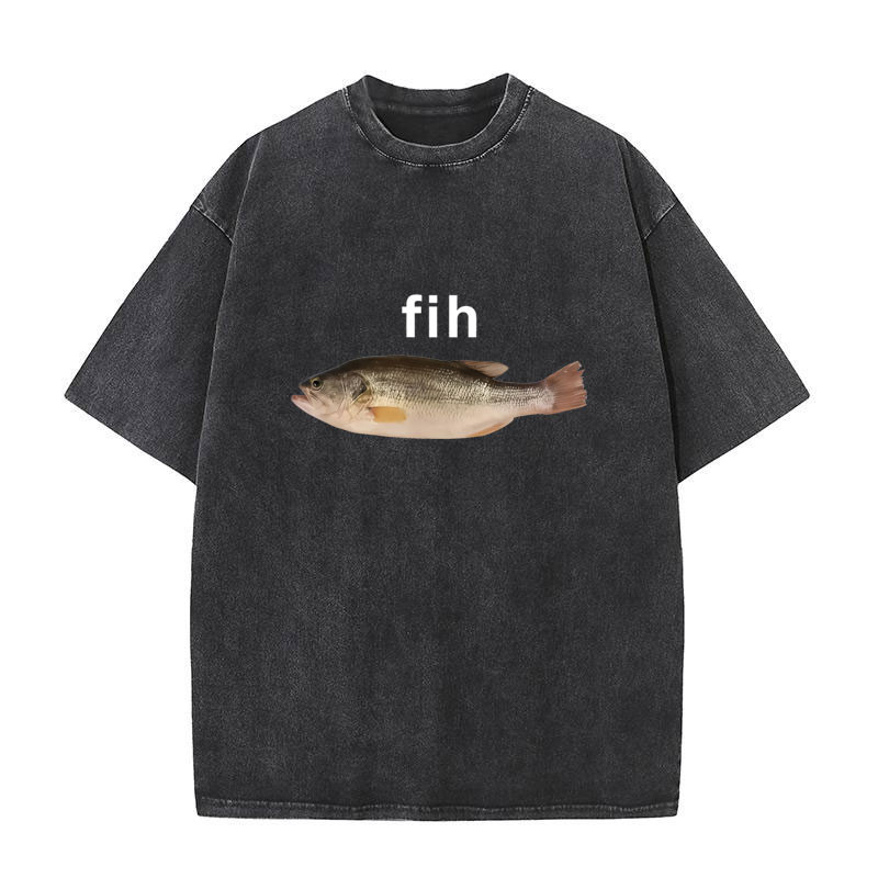 Áo Thun Fih Cá Meme Cotton, Thời Trang Mùa Hè Cho Nam và Nữ