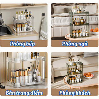 (SẴN) Kệ Đựng Mỹ Phẩm Để Bàn Trong Suốt 3 Tầng MAISON, Giá Để Đồ Nhà Tắm Đa Năng Tiện Lợi Có Lỗ Thoát Nước Chống Ẩm Mốc