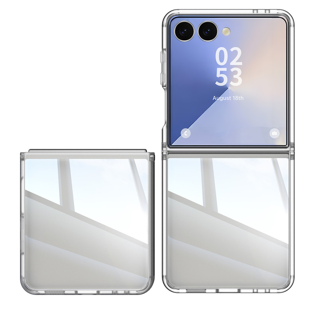 Ốp Điện Thoại Giáp Trong Suốt Cho Samsung Galaxy Z Flip 7 fe 6 5 Flip7 Flip6 Flip7 5G TPU + PC Slim Rugged Vỏ Bảo Vệ