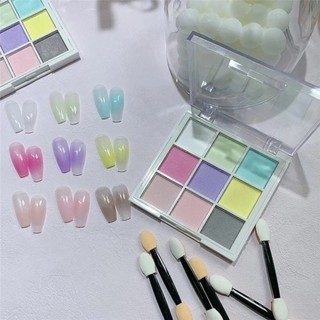 MKYCO Magic Neon Powder, 9 màu Bột làm móng chắc chắn, Làm móng tay Shimmer Fine Glitter Nail Palette DIY Nails