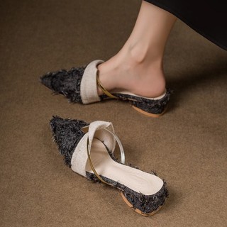Giày cao gót mũi nhọn 35-42 Giày cao gót nữ Slip-On Size lớn