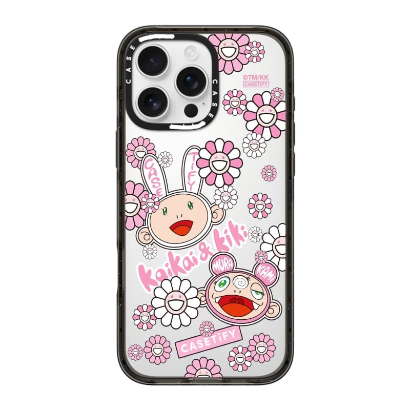 CASECASE X KAIKAI VÀ KIKI STICKER MANIA Ốp Lưng Màu Hồng Đen Trong Suốt Cứng Hút Từ Tính Tác Động Cho Apple IPhone 12 13 14 15 16 Pro Max Plus Có Hộp