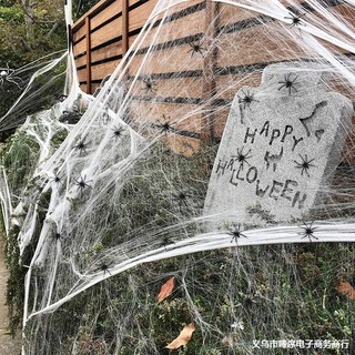 Trang trí kinh dị Halloween Spider Web - Bộ mạng nhện nhân tạo thực tế - Đạo cụ ngôi nhà ma ám & Phụ kiện cảnh tiệc tại nhà