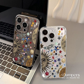 ibumpers Ốp Điện Thoại iPhone Họa Tiết Đầy Sao Vũ Trụ Ốp Lưng Trong Suốt Chống Sốc Cho IPhone 16 15 14 12 13 11 Pro Max IP 7 8 Plus X XS XR