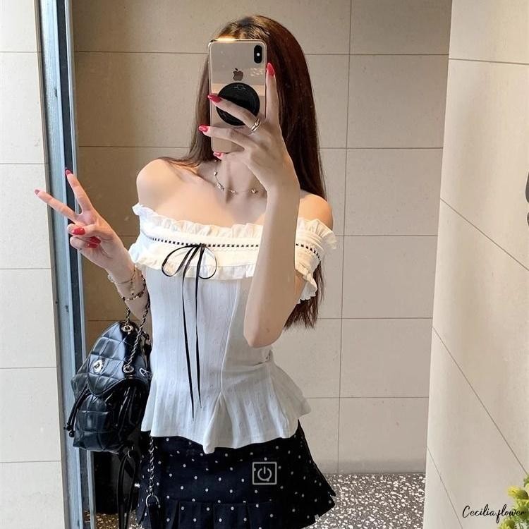Áo trễ vai nữ không tay, thiết kế slim fit, buộc dây - Phù hợp dạo phố và dự tiệc