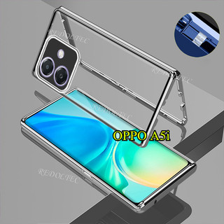 OPPO A5i 2025 Vỏ Mới 360 Bảo Vệ Toàn Diện Ống Kính Ốp Kim Loại Từ Tính OPPOA5i Mặt Trước Mặt Sau Kính Toàn Thân Vỏ Điện Thoại Có Khóa