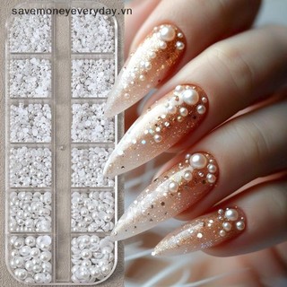 [savemoneyeveryday] 12 Lưới Hỗn Hợp Ngọc Trai Đáy Phẳng Nửa Tròn Kim Cương Giả 3D Trang Trí Móng Tay Trang Sức Móng Tay Móng Tay Quyến Rũ Móng Tay Nghệ Thuật Làm Móng Tay [vn]