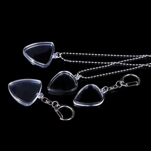 SSVN Guitarists Lưu trữ Guitar Pick Collection Box Clear Holder Keyring Bag Hình trái tim Picks Kích thước Case Phụ kiện âm nhạc.