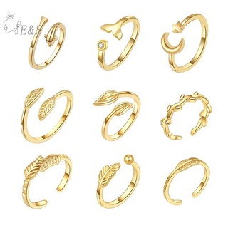 Nhẫn ngón chân vàng 18K có thể điều chỉnh cho nữ, thiết kế hoa mũi tên đuôi hồng, phù hợp đi biển