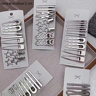 [Mới] 8 Kẹp Tóc Kim Loại Bạc Có Nổ Vỡ Ở Bên Cạnh Nhiều Kiểu Kẹp Mỏ Vịt Liền Mạch Phụ Kiện Tóc Bé Gái.
