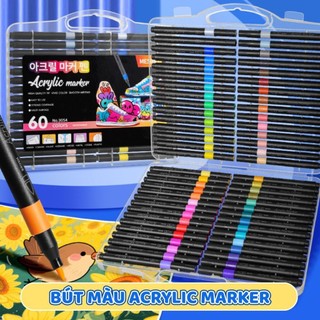 Set Bút Màu Acrylic Đa Năng, Không Phai Màu - Bút Lông Màu Không Lem Cho Bé Thỏa Sức Vẽ Trên Mọi Bề Mặt
