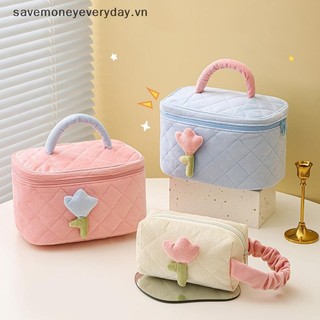 [savemoneyeveryday] Túi đựng hoa thời trang dành cho nữ Túi đựng mỹ phẩm du lịch dung tích lớn Túi dây kéo Túi đựng đồ di động Dụng cụ trang điểm [vn]