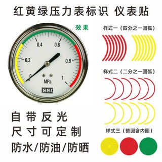 Đồng Hồ Đo Áp Suất Ba Màu, Miếng Dán Nhãn Dụng Cụ Kiểm Tra Điểm, Chỉ Dẫn Đổi Logo sang SXG