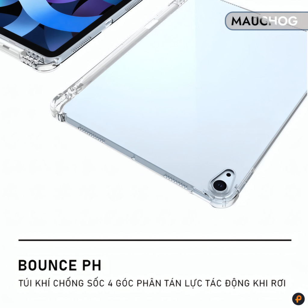 Ốp iPad Trong Suốt Chống Sốc Có Khay Đựng Bút Cho iPad Pro M4 M2 M1 Gen 11 10 Air 7 6 5 4 Mini 7 6