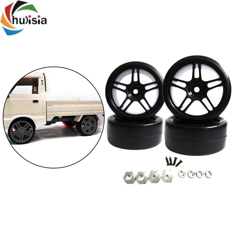 chulisia Lốp Xe RC Có Vành Bánh Xe Cho WPL D12 1: 10 RC Xe Tải Nâng Cấp Phần 1 / 10 100mm