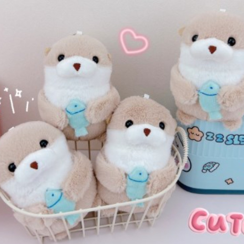 Đồ chơi sang trọng Otter bền mềm mại - Móc khóa mặt dây chuyền treo Kawaii - Quà sinh nhật trẻ em đáng yêu