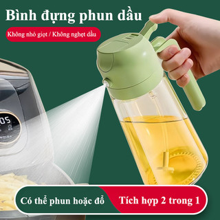 Bình thủy tinh xịt dầu ăn Bình xịt dầu ăn phun sương phun đổ 2 chế độ tản dầu đồng đều chống bám dầu - FE123