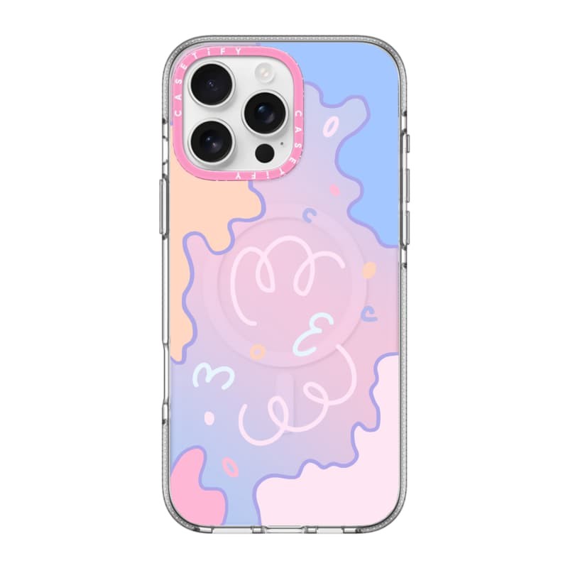 CASECASE X Ốp lưng chuyển màu Pastel trong suốt HỒNG CAMERA RING EDITION Tác động Vỏ hút từ tính trong suốt cho iPhone 16 / 15 / 14 / 13 Pro Max với bao bì cao cấp