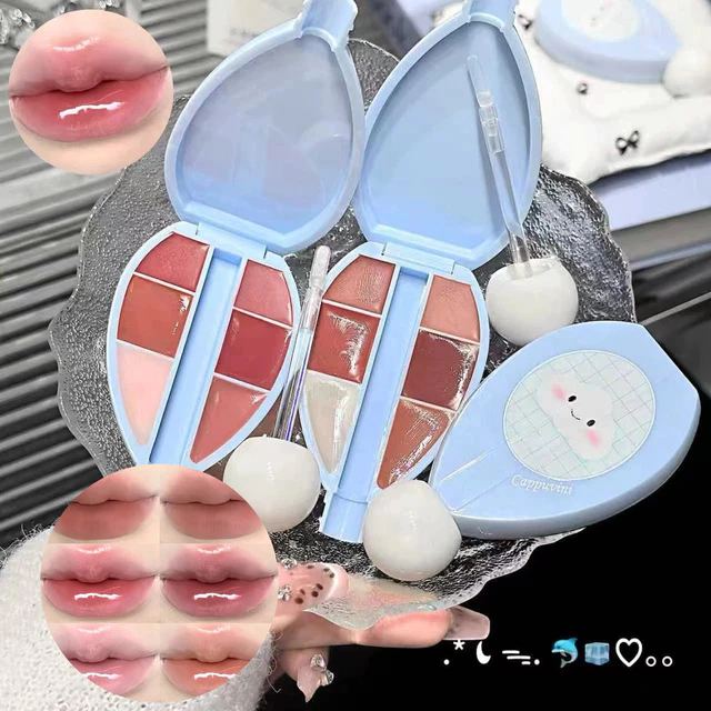 CAPPUVINI 6 Màu Xanh Mây Vợt Chắc Chắn Son Bóng Dưỡng Ẩm Gương Matte Ngọc Trai Son Môi Môi Bùn